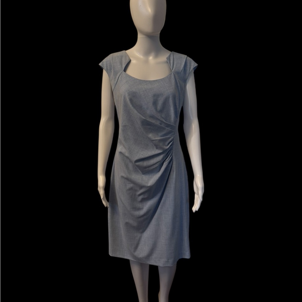NWOT Calvin Klein Baby Blue Midi Starburst Sheath Dress